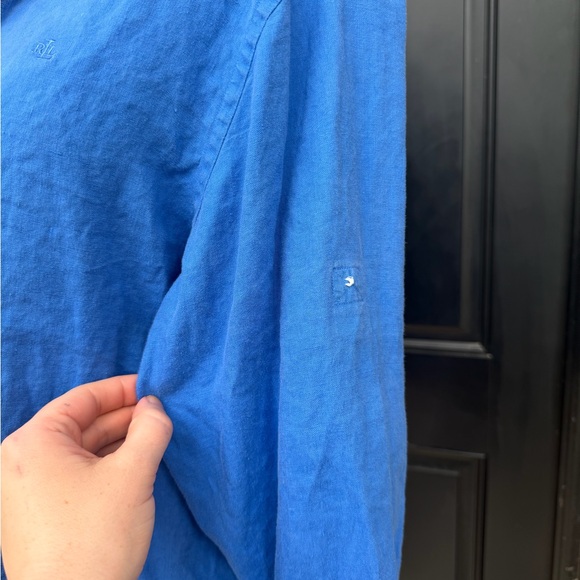 Ralph Lauren Polo Bright Blue Vintage Button-Up Shirt Women’s Large - Picture 3 of 6